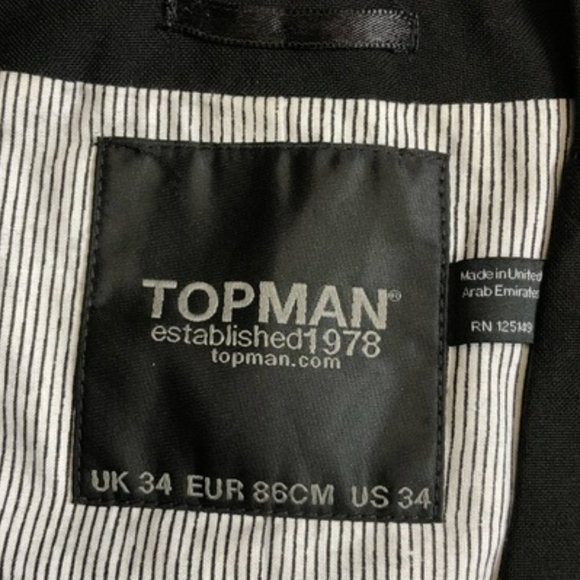 Topman Men's Classic Black Slim Adjustable Skinny Fit Tuxedo Suit Vest 34 - Picture 5 of 5